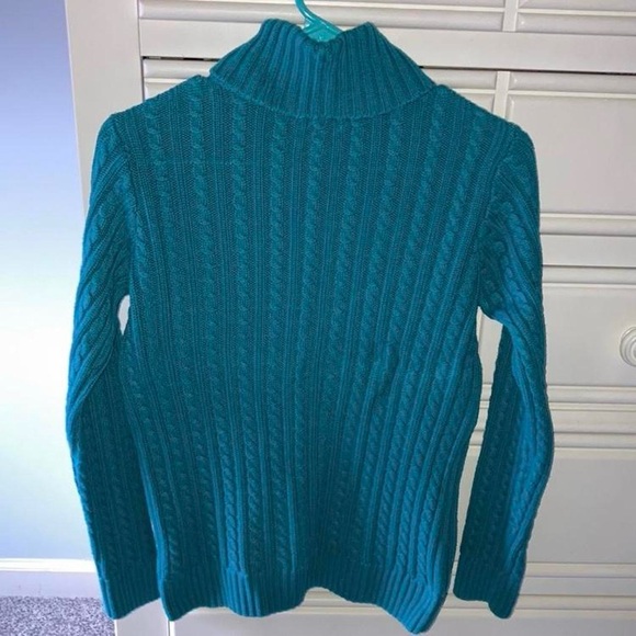 Croft&Barrow Teal Turtleneck Sweater - Picture 2 of 3